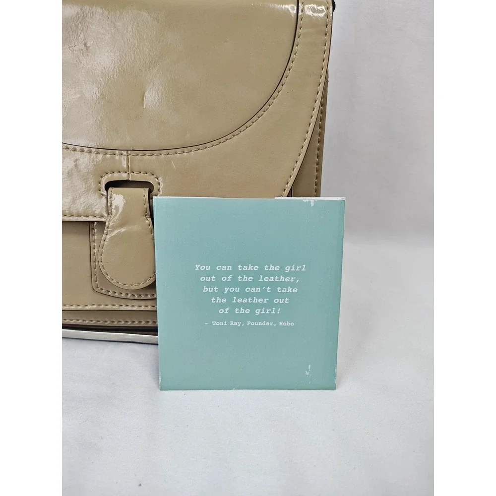 HOBO Lady Leather Handbag Almond Beige NWT Top Handle Crossbody Shoulder Bag New